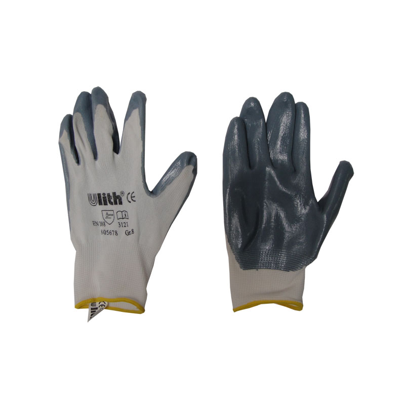 Hausmarke 12 Paar Arbeitshandschuhe Nitril grau Cat2 EN388 Gr.10