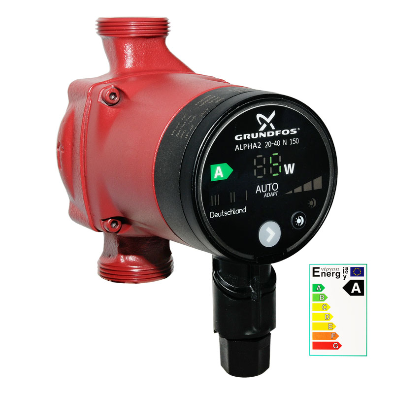 Grundfos Alpha2  20-40 N 150 Niro Niedrigenergiepumpe 97687890 mit Autoadapt