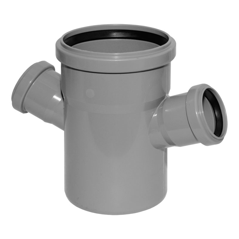 MAGNAplast HT Doppelabzweig mit Muffe und Gummidichtungen HT-Rohr DN 100/50/50 67&deg; HTEA