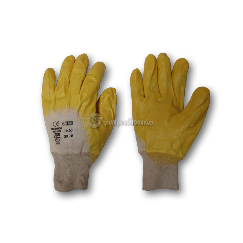 Hausmarke 12 Paar Arbeitshandschuhe Nitril gelb Cat2 EN388 Gr.11