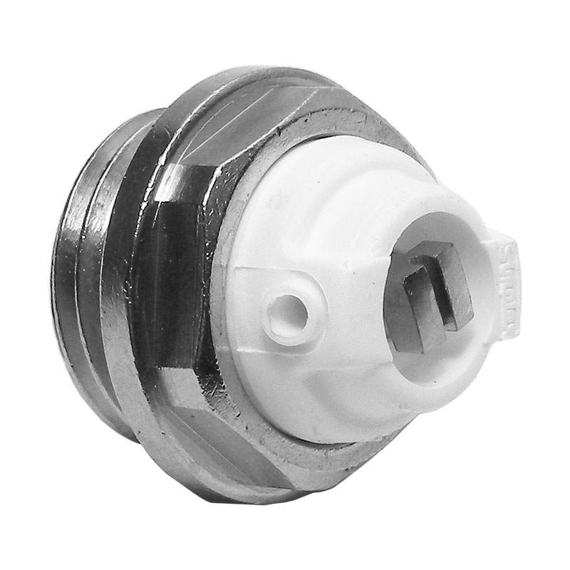 Simplex Heizk&ouml;rper-Entl&uuml;ftungsstopfen  1/2, drehbar, vernickelt, Ausl-Kopf PVC
