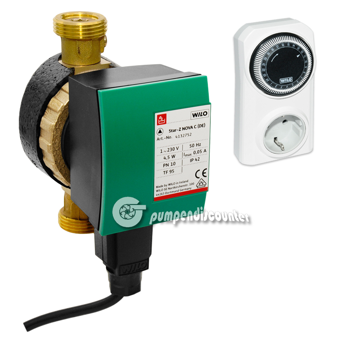 Wilo Star NOVA Z 15 C 140 mm hocheffiziente Zirkulationspumpe / Trinkwasserpumpe 4132752