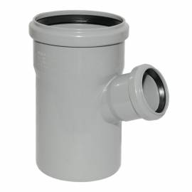 HT Abzweig mit Muffe und Gummidichtungen HT-Rohr DN 110/50 67° HTEA - Bild vergrößern
