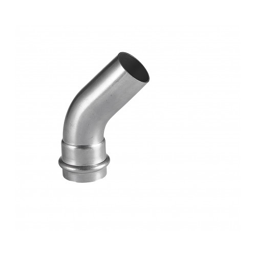 Hage Edelstahl Pressfitting Bogen 45� � 15mm I/A Press V-Kontur DVGW 56370001