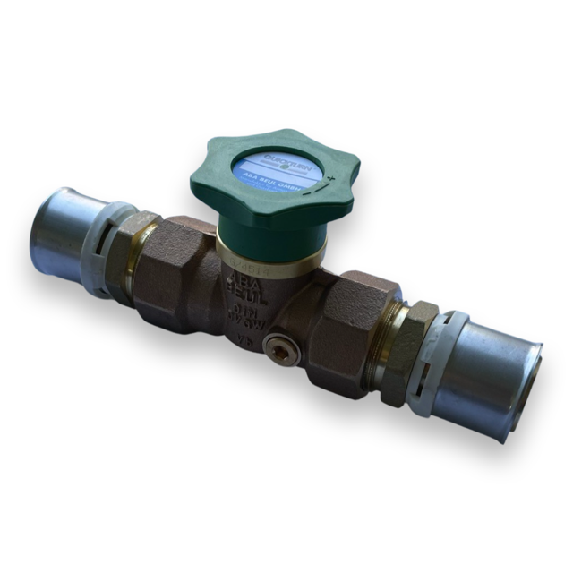 Aba Beul Quickturn Kolbenventil DN32 Alpex F50 Profi Anschluss Press ohne Entleerung 71475.040.2
