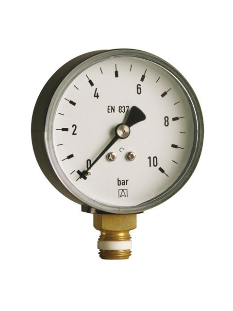 Afriso Rohrfeder-Manometer Manometer 0�6 bar Anschluss unten 1/4� AG radial � 63mm 63513