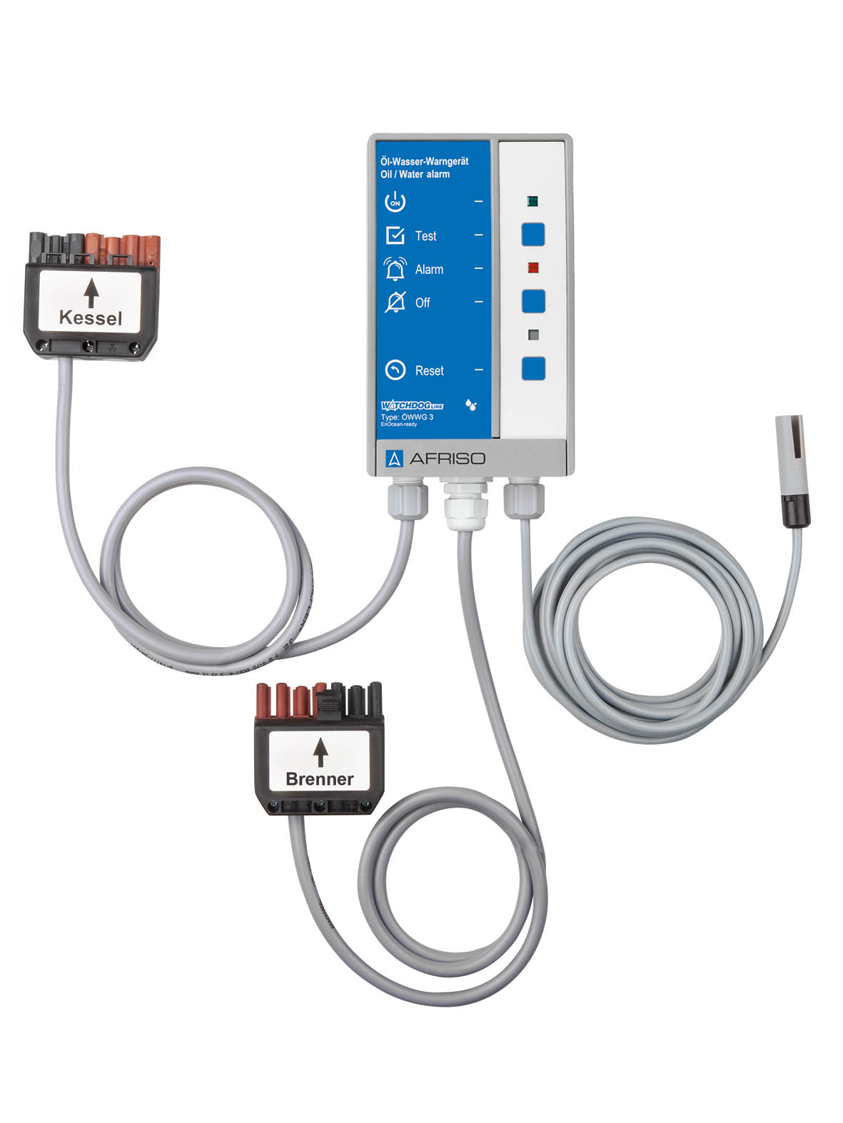 Afriso Öl Wasser Warngerät AFA 11 BAS mit Brenner-Anschluss-Set und Sonde 230 Volt 40891