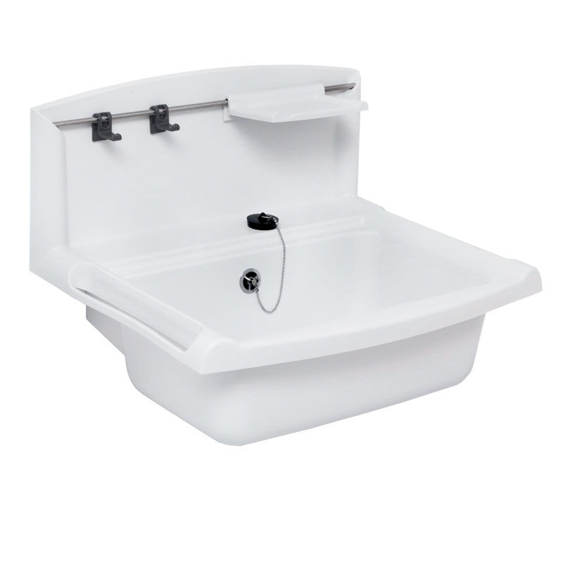 ABU - SANIT-MULTISET Funktionsbecken 550x450mm | m. Seifenschale u. 2 Haken, wei�