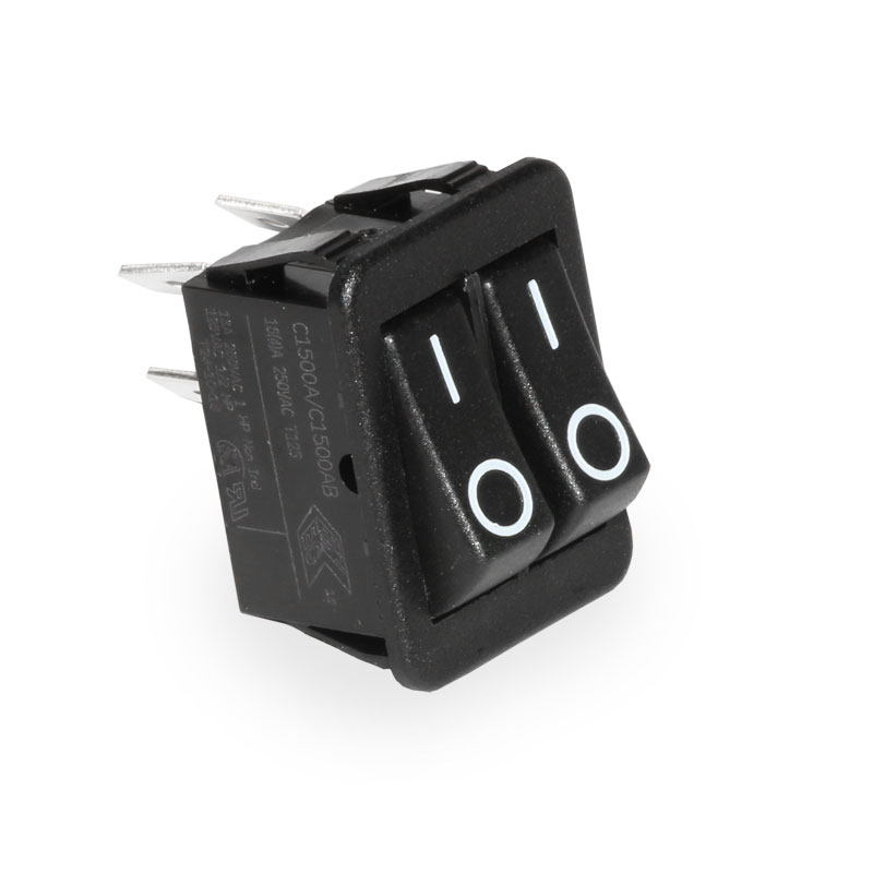 Atmos Doppelschalter schwarz für Pelletskessel DxxP Brenner, Ascheaustragung S0098 709.009.8