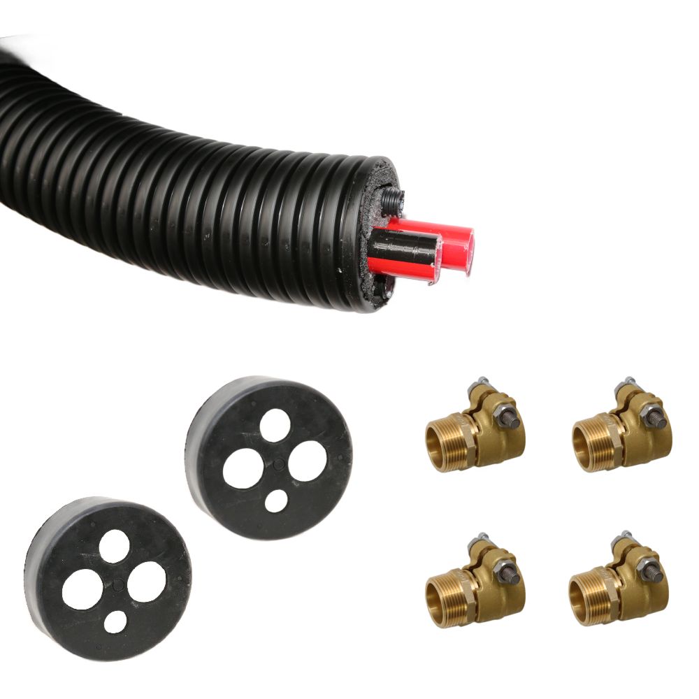 AustroPEX W�rmepumpenrohr 6m Set A125 2x 32x2,9 + 2 Leerrohre inkl. 4 Klemm�berg�nge 1- 118WPS125306