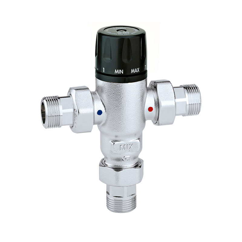 Caleffi Thermomischer 3/4- Brauchwassermischer thermostatisch 30 bis 65 C° m. Verschr. u. RV 521503