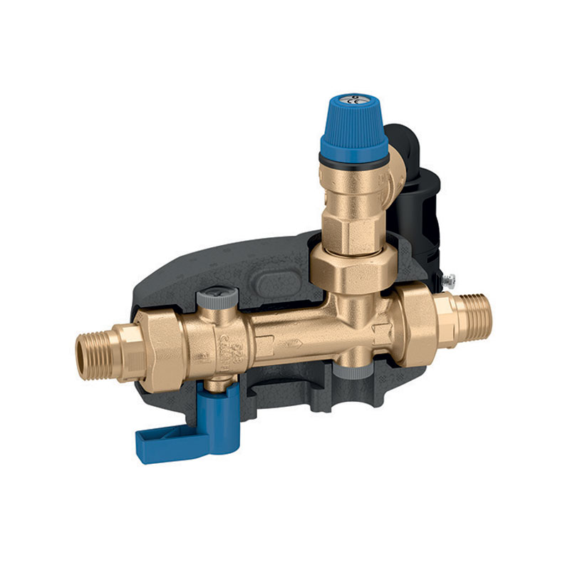 Caleffi Sicherheitsgruppe für WW-Bereiter Warmwasserspeicher 3/4- 6 bar DN15 DVGW 528056
