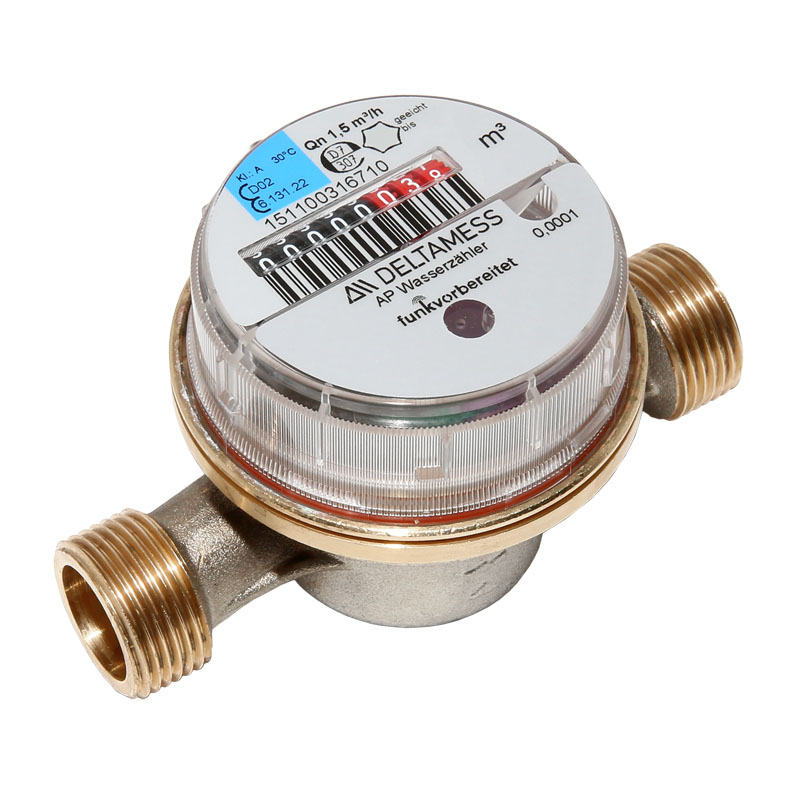 Deltamess Wasserz�hler Wohnungswasserz�hler kalt und warm 110mm QN 1,5  Eichjahr 2026