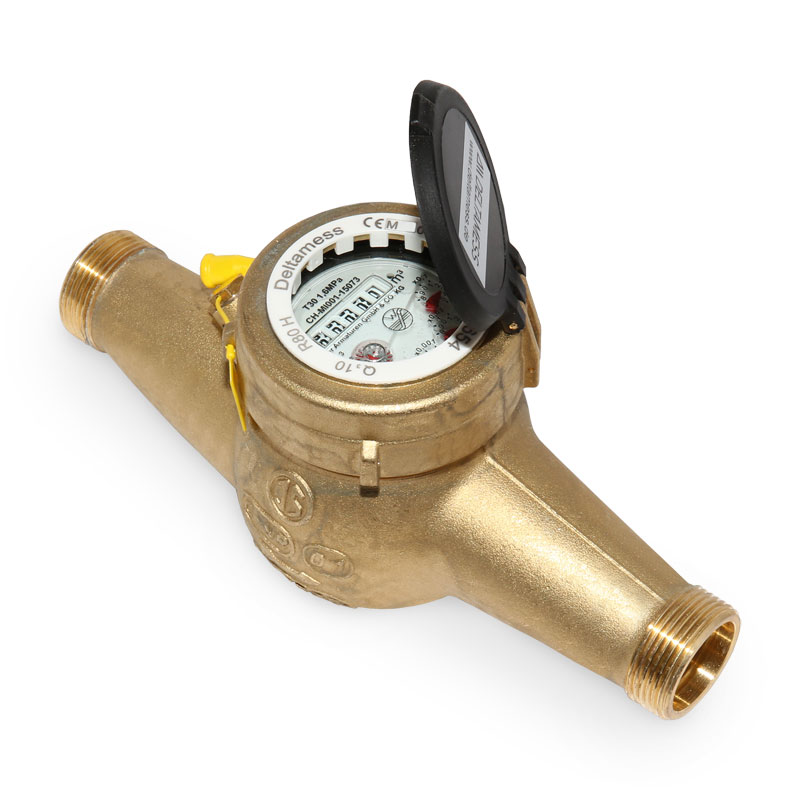 Mehrstrahl Hauswasserzähler Wasserzähler Deltamess 1- QN 6 Eichjahr 2025 Baulänge 260mm