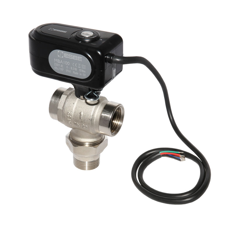 ESBE Motorkugelhahn MBA135 DN 25 Kvs 11,3 als 3 Wege Zonenventil 230 V, I-AG 1- 43102200