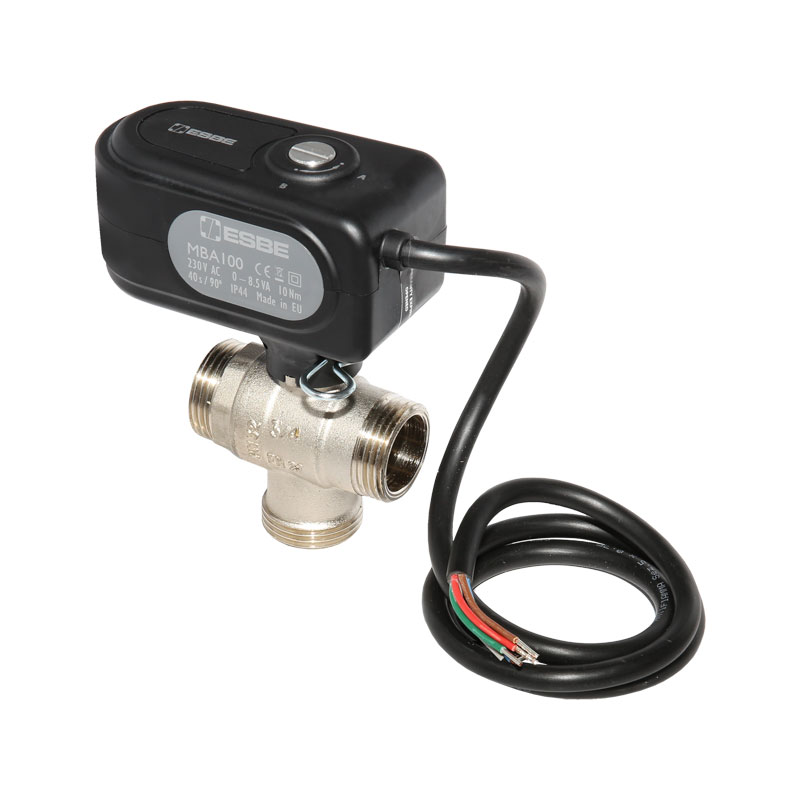 ESBE Motorkugelhahn MBA132 DN 20 Kvs 9,6 als 3 Wege Zonenventil 230 V, AG 1- 43102500