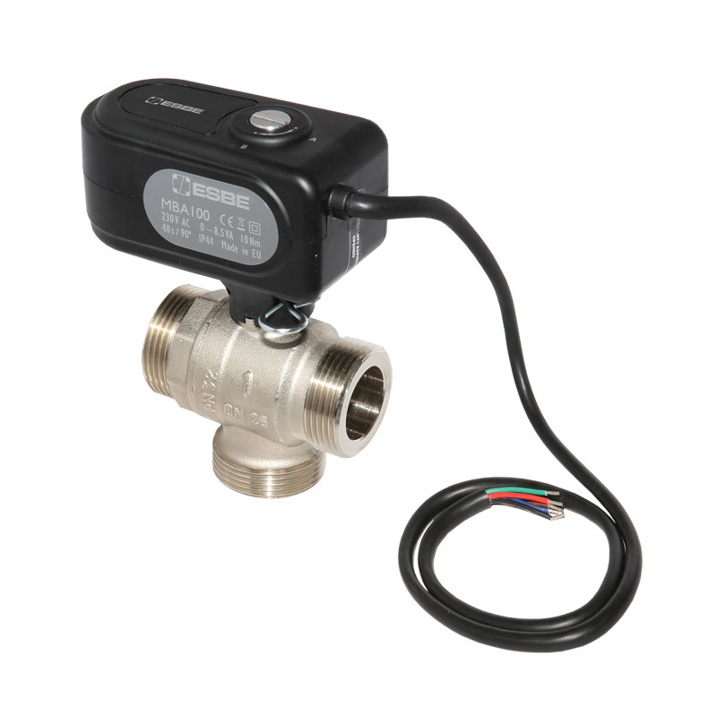 ESBE Motorkugelhahn MBA132 DN 25 Kvs 11,3 als 3 Wege Zonenventil 230 V, AG 1 1/4- 43102600