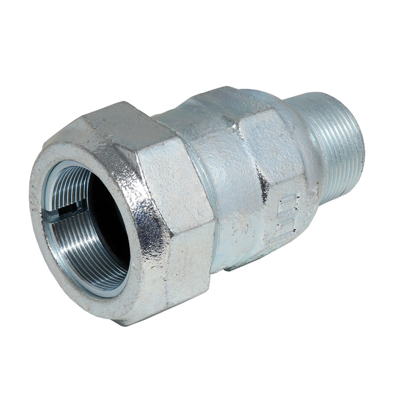 Gebo Verschraubung Temperguss-Verbinder 2- x 2- AG verzinkt für Stahlrohre 01.150.00.06