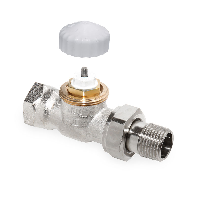 HEIMEIER Thermostatventil, V-exact II Durchgang, 1/2-, Kvs 0,86, RG-vernickelt 3712-02.000