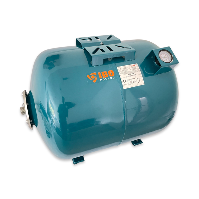 100l Ausdehnungsgef�� mit Membran horizontal Druckkessel f�r Hauswasserwerk mit Manometer