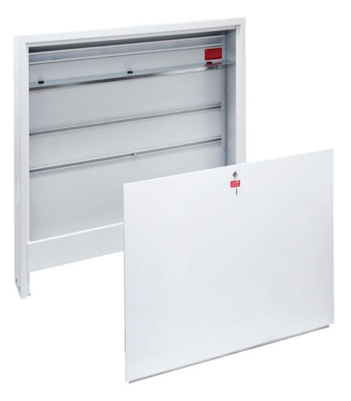 Roth Aufputz Verteilerschrank HS weiß RAL9016 Gr. 2, BxHxT 900 x 770-860 x 140 mm 1135007573