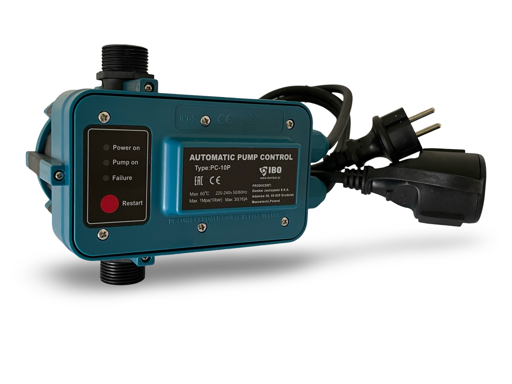 IBO PC-10P Pumpensteuerung Trockenlaufschutz f�r Tauchdruckpumpen Jetpumpen Gartenpumpen 230V 16A