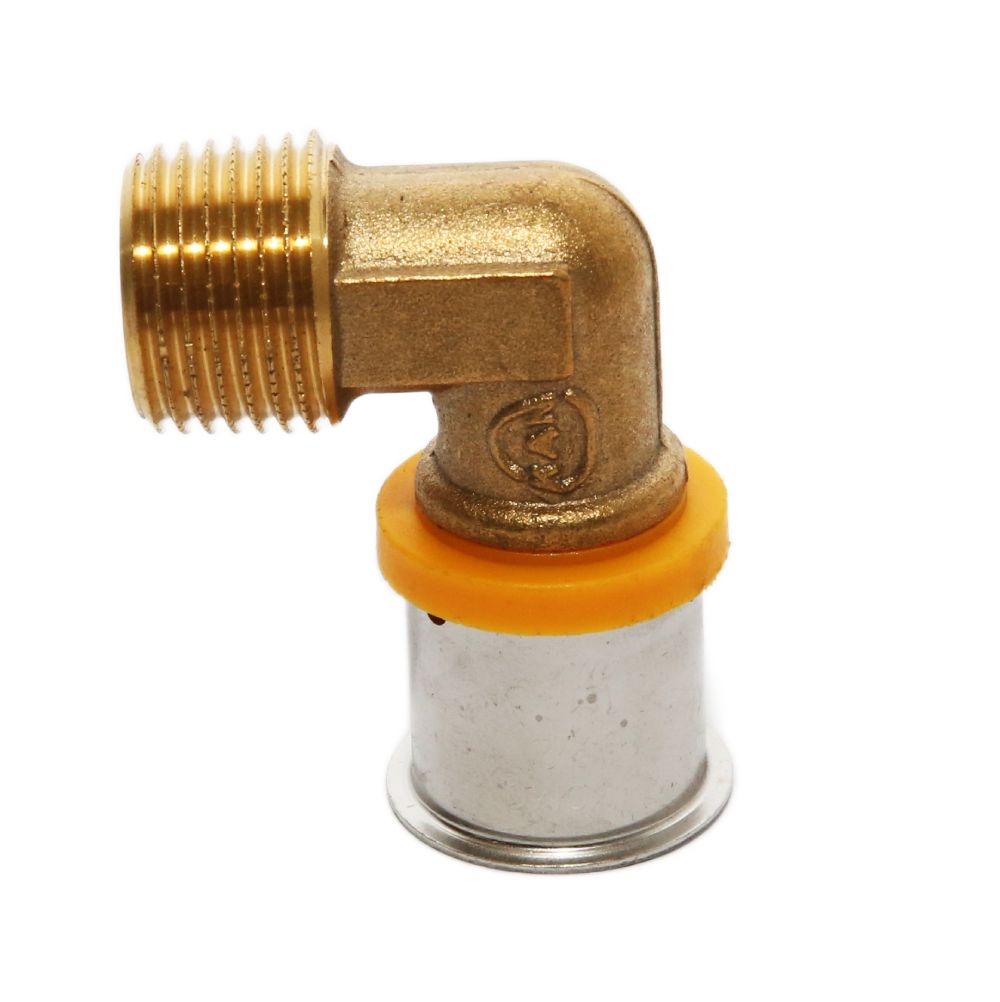 KAN-therm Übergangswinkel Messing 90° 20 x 1/2-AG K-081025 für Heizung und Sanitär DVGW KAN-press