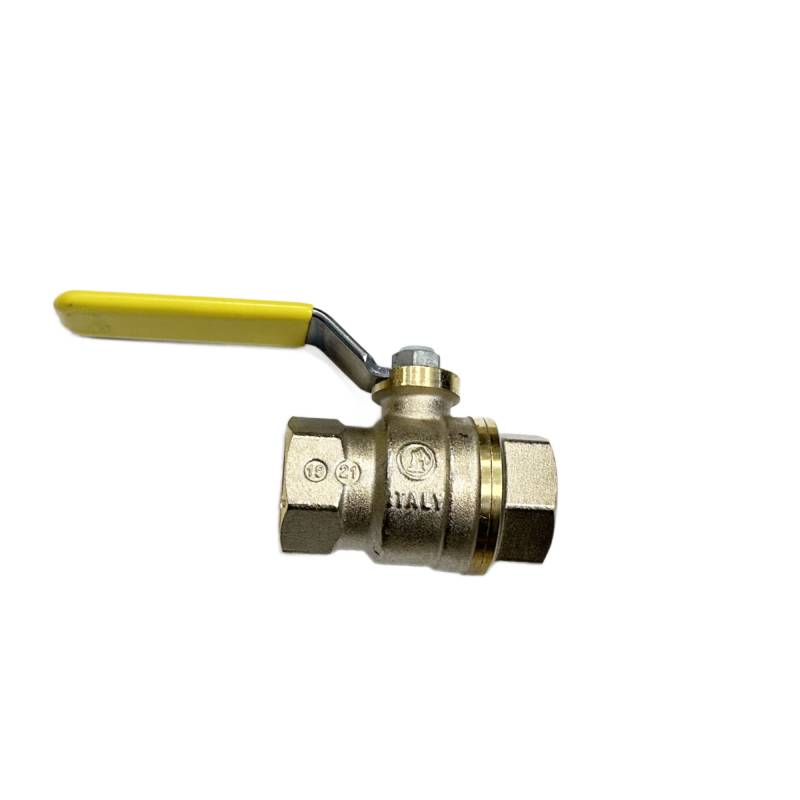 Giacomini (Neu) Gas-Kugelhahn mit gelbem Hebelgriff und vollem Durchgang 3/4-