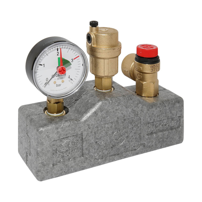 Caleffi Kesselgruppe messing KSG 1- 3bar Kesselsicherheitsgruppe Sicherheitsgruppe  bis 50KW 302631