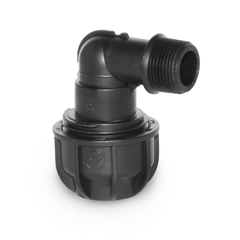 PE-Rohr Winkel Gewindeübergang 90° Ø 25 mm x 3/4- AG Übergang Verschraubung PP Polypropylen