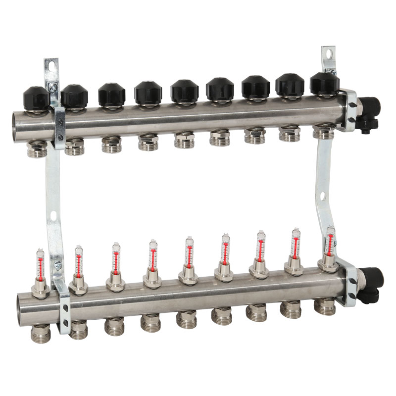 9 Kreis Verteiler Edelstahl für Fußbodenheizung mit... nur 136.90 EUR