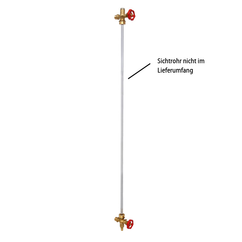 Wasserstandanzeiger Set 1/2- Messing mit Metall Handrad für Windkessel