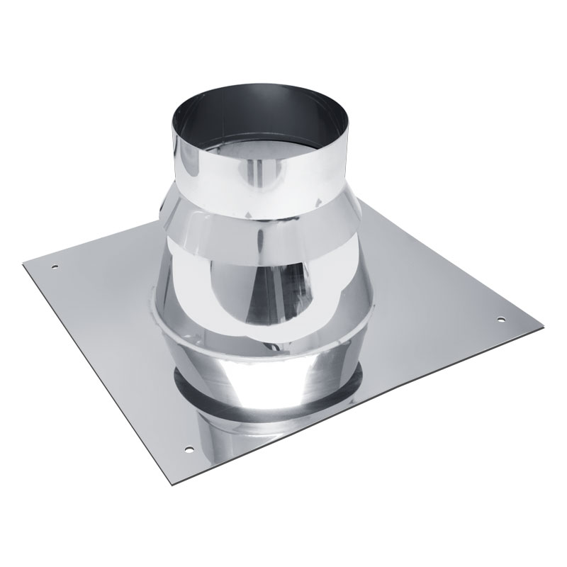 Bertrams 1 x Universal Flachdachflansch Polyline LAS DN 80/125 und DN 60/100, Edelstahl 41FL1580VA