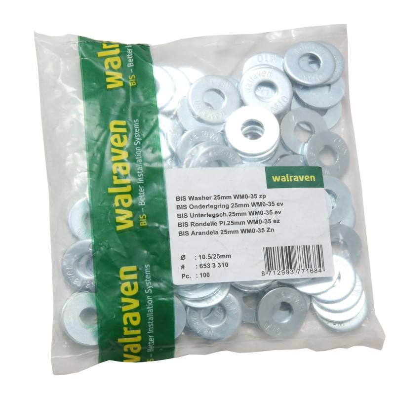 Unterlegscheiben verzinkt DIN 125 M10 Paket 100 St�ck 6533010