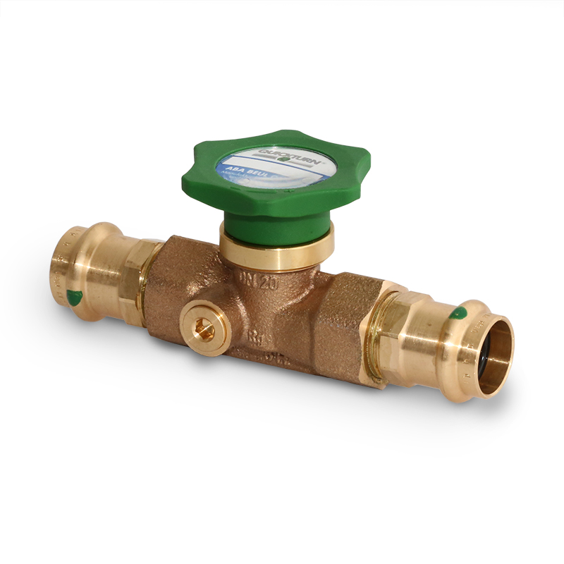 Aba Beul Quickturn Kolbenventil 22mm (DN 20) Viega Pressnippel ohne Entleerung 71481.122.2