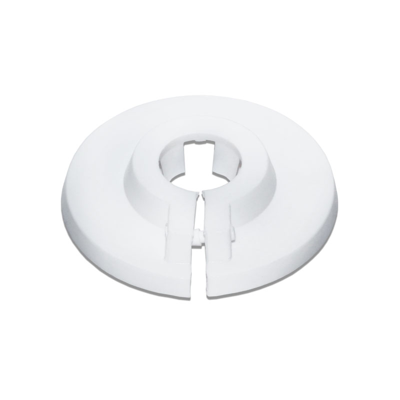 PVC Scharnier-Kunststoffrosette Wandrosette Rosette Kunststoff wei� f�r Rohre �18mm oder 3/8-