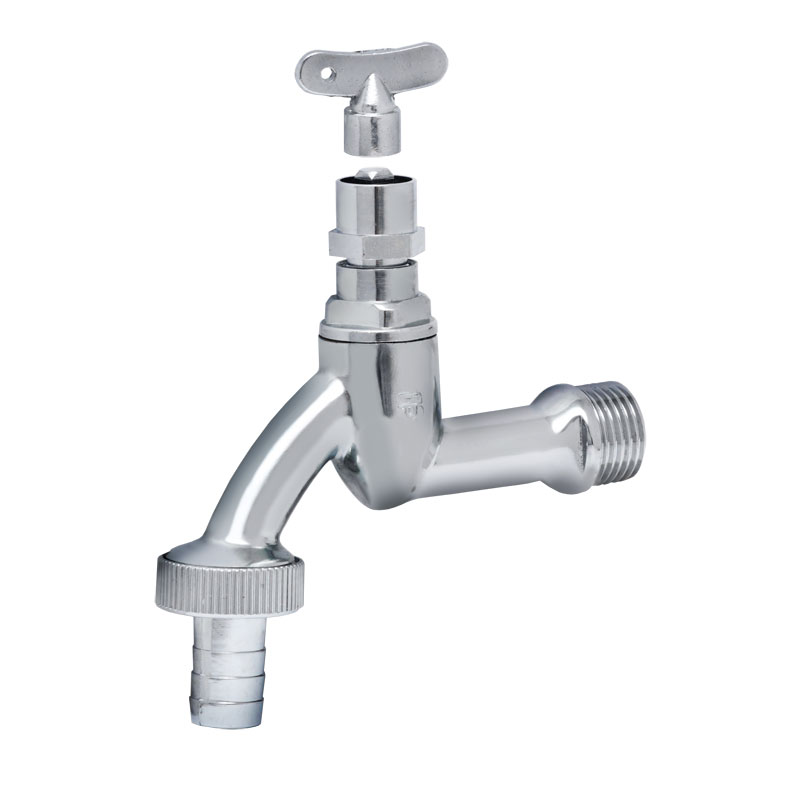 Auslaufventil mit Steckschl�ssel Vierkantschl�ssel Wasserhahn Gartenhahn verchromt