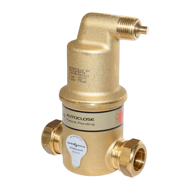 SpiroVent Solar Autoclose Mikroblasenabscheider mit Klemmring 22mm AA022FBA08