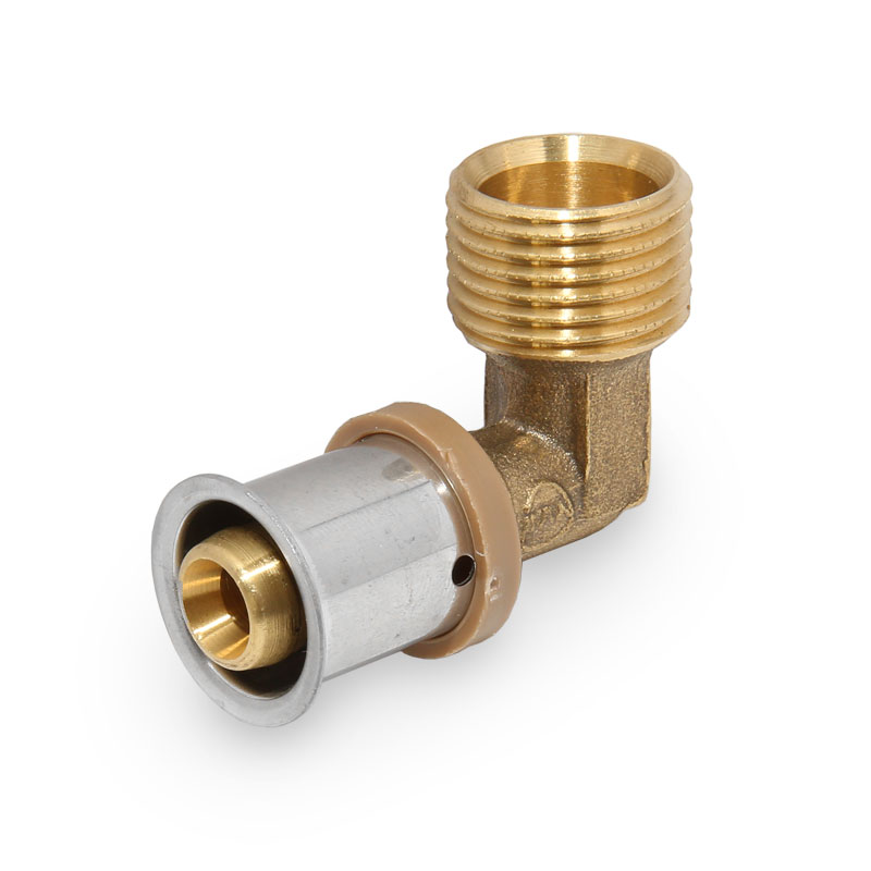 KAN-therm Übergangswinkel Messing 90° 16 x 1/2-AG K-081000 für Heizung und Sanitär DVGW KAN-press