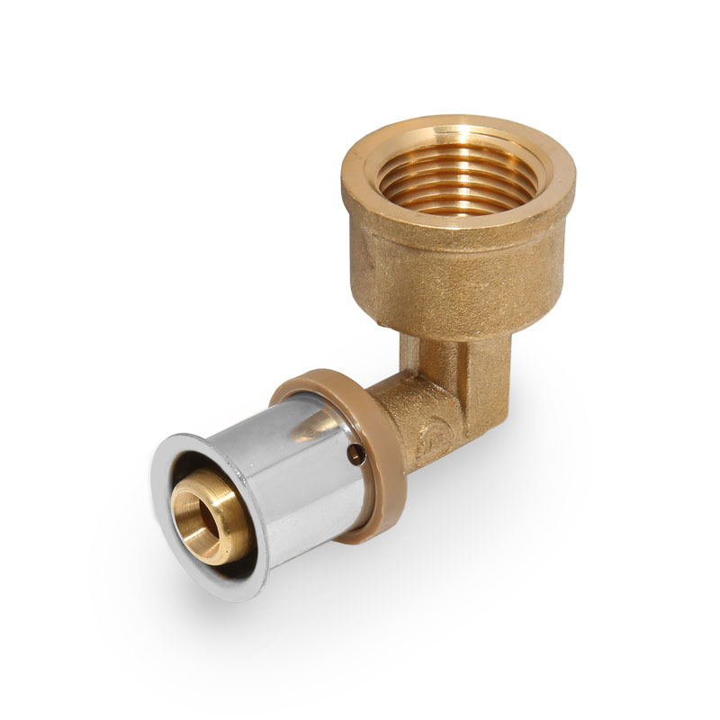 KAN-therm Übergangswinkel Messing 90° 16 x 1/2-IG K-082000 für Heizung und Sanitär DVGW KAN-press