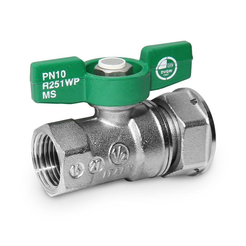 Giacomini Kugelhahn für Wasserzähler Qn 1,5 DVGW Flügelgriff 3/4- ÜW x 1/2- IG R251WX073