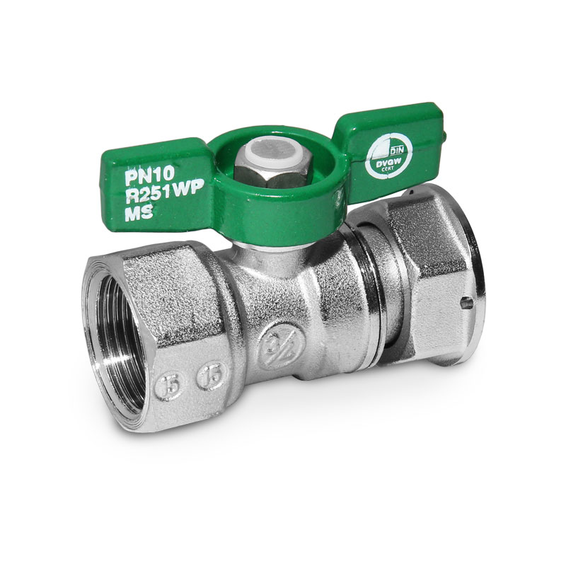 Giacomini Kugelhahn f�r Wasserz�hler Qn 1,5 DVGW Fl�gelgriff 3/4- �W x 3/4- IG R251WX074