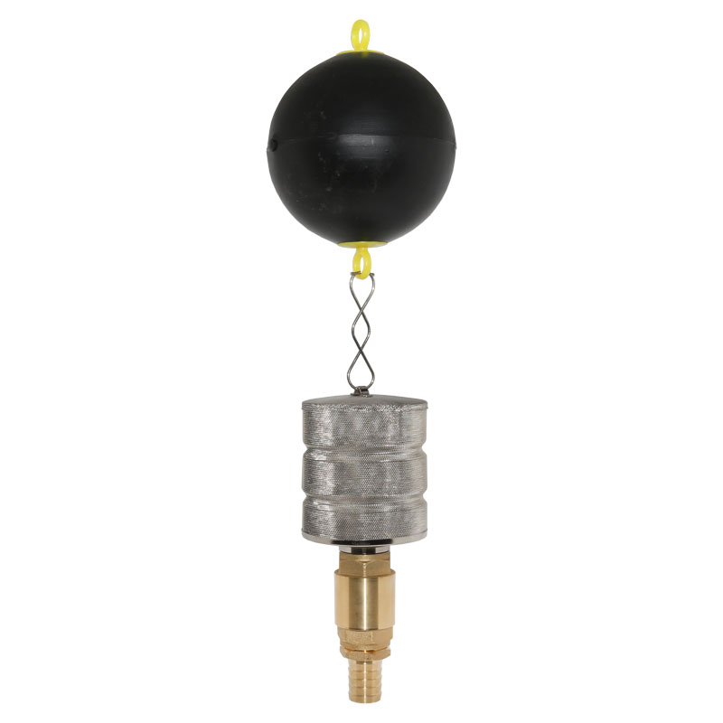 Feinfilter gro�er Siebkorb Edelstahl f�r schwimmende Entnahme 1- mit Vollmessing R�ckschlagventil