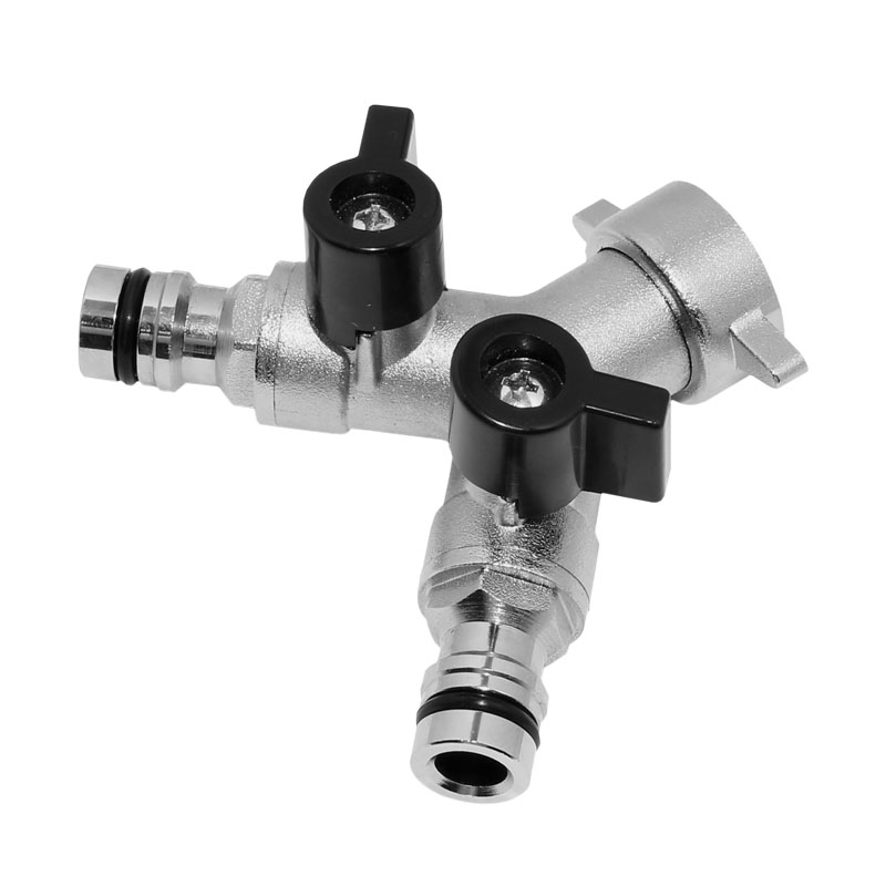 GEKA IDEAL Zweiwegeventil mit drehbarer Überwurfmutter 3/4- und zwei Kugelhähnen 331XY