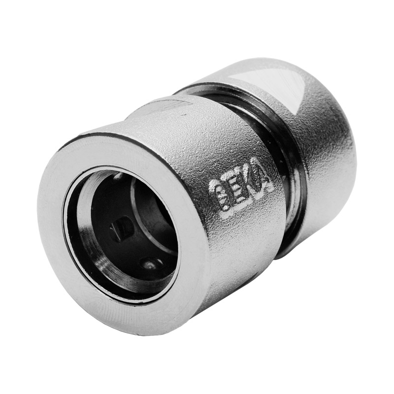 GEKA Ideal Schlauchstück 1/2- Messing vernickelt mit Spannmutter 701XSB