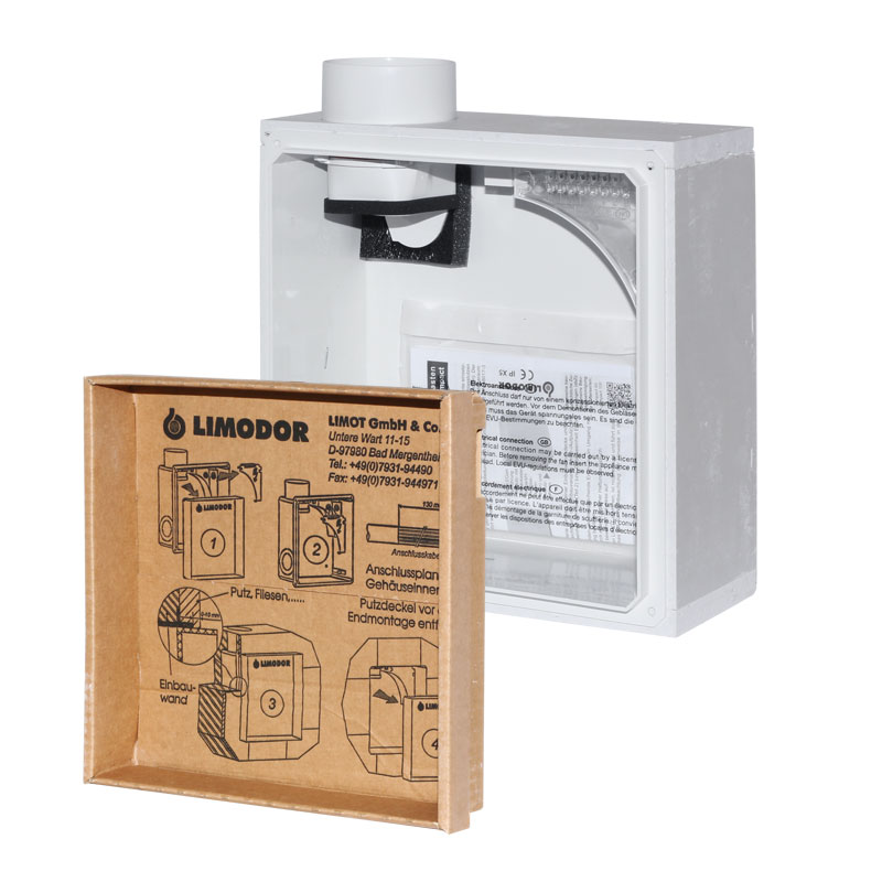 Limodor Einbaukasten compact BR Ausblas oben, NW80 Unterputzgehäuse 81000