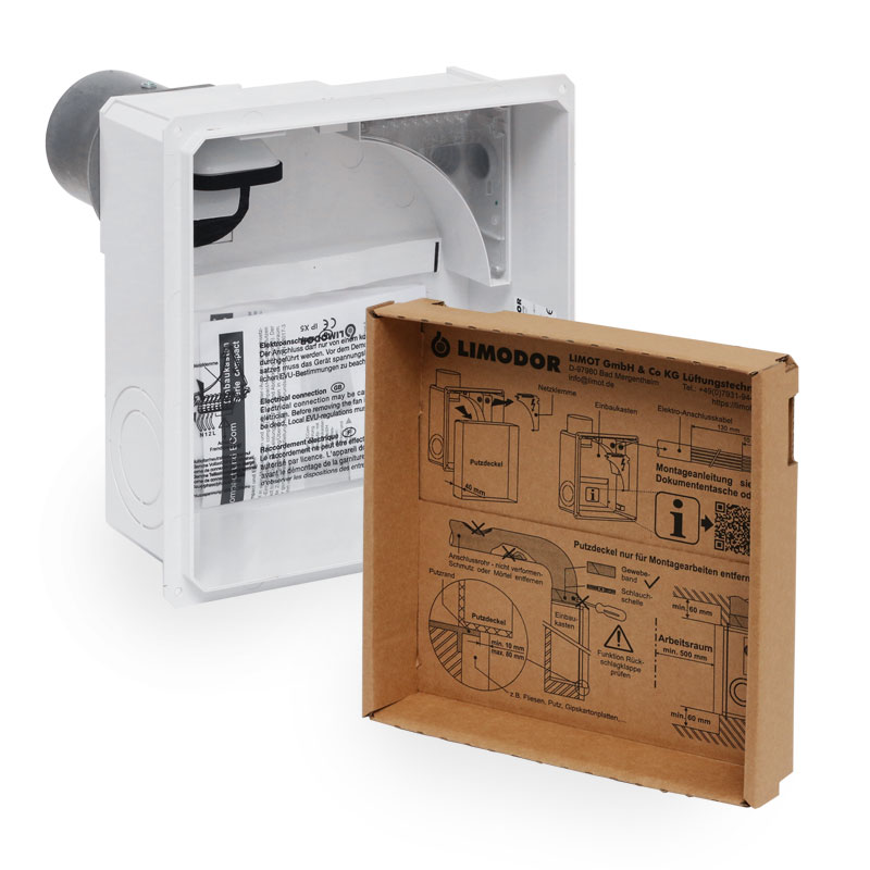 Limodor Aufputzkasten compact/H-K-AP Ausblas Metall R�ckseite , NW80 Aufputzgeh�use 83100