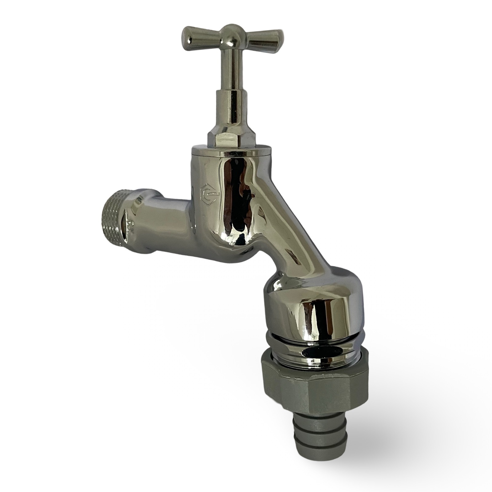 Wasserhahn Auslaufventil 3/4- Waschmaschinenhahn Anschlussventil Ger�teventil  Bel�fter RV verchromt
