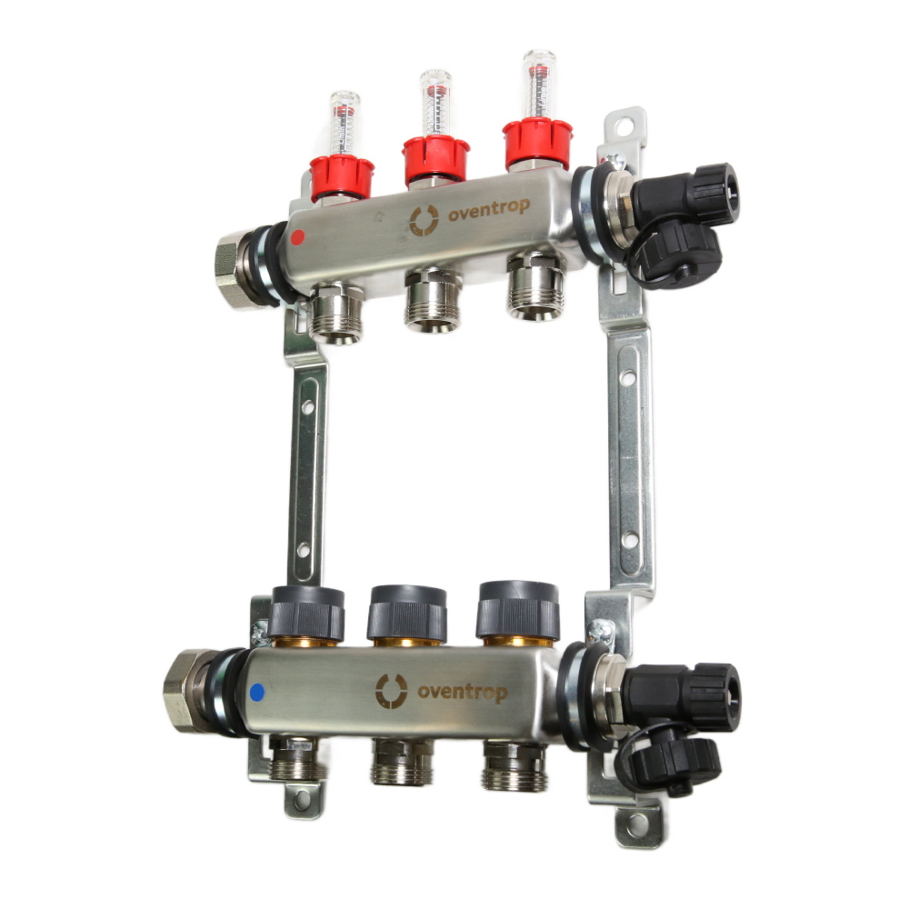 OVENTROP Verteiler Edelstahl 1- f�r FBH  3 Kr.,m.Durchflusseins�tzen 0-5 l/min. 1405353