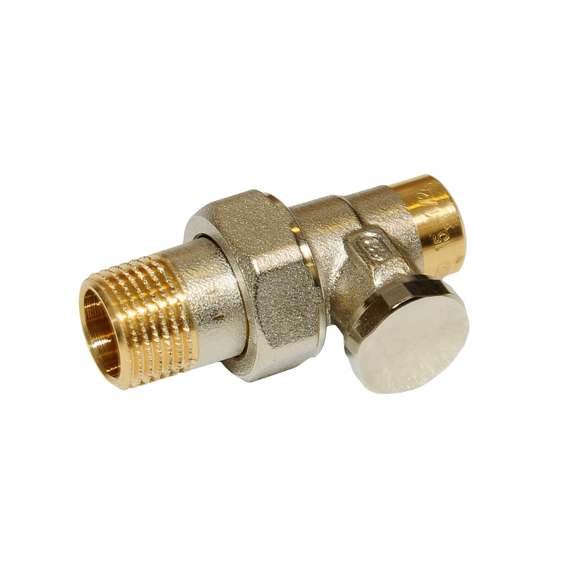R�cklaufverschraubung R�cklaufventil vernickelt Durchgang �� x 15mm zum Einl�ten